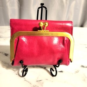HOBO Vintage 'Robin'  Hot Pink Leather Tri-Fold Wallet w/Wanderlust Lining